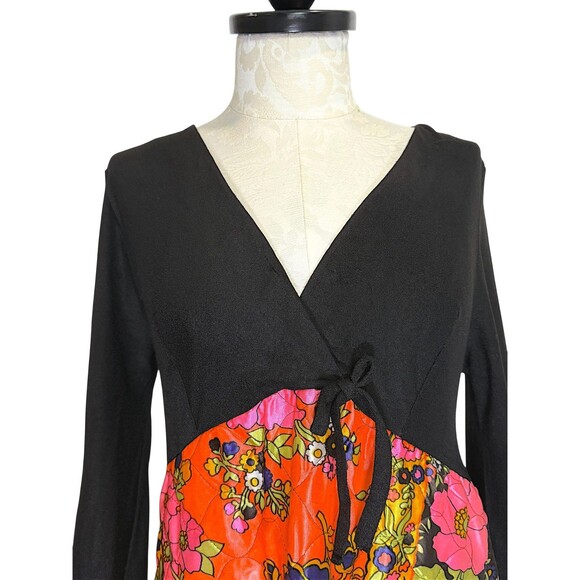 Vintage Boho Quilted Long Sleeve Maxi Dress ILGWU - Picture 3 of 16